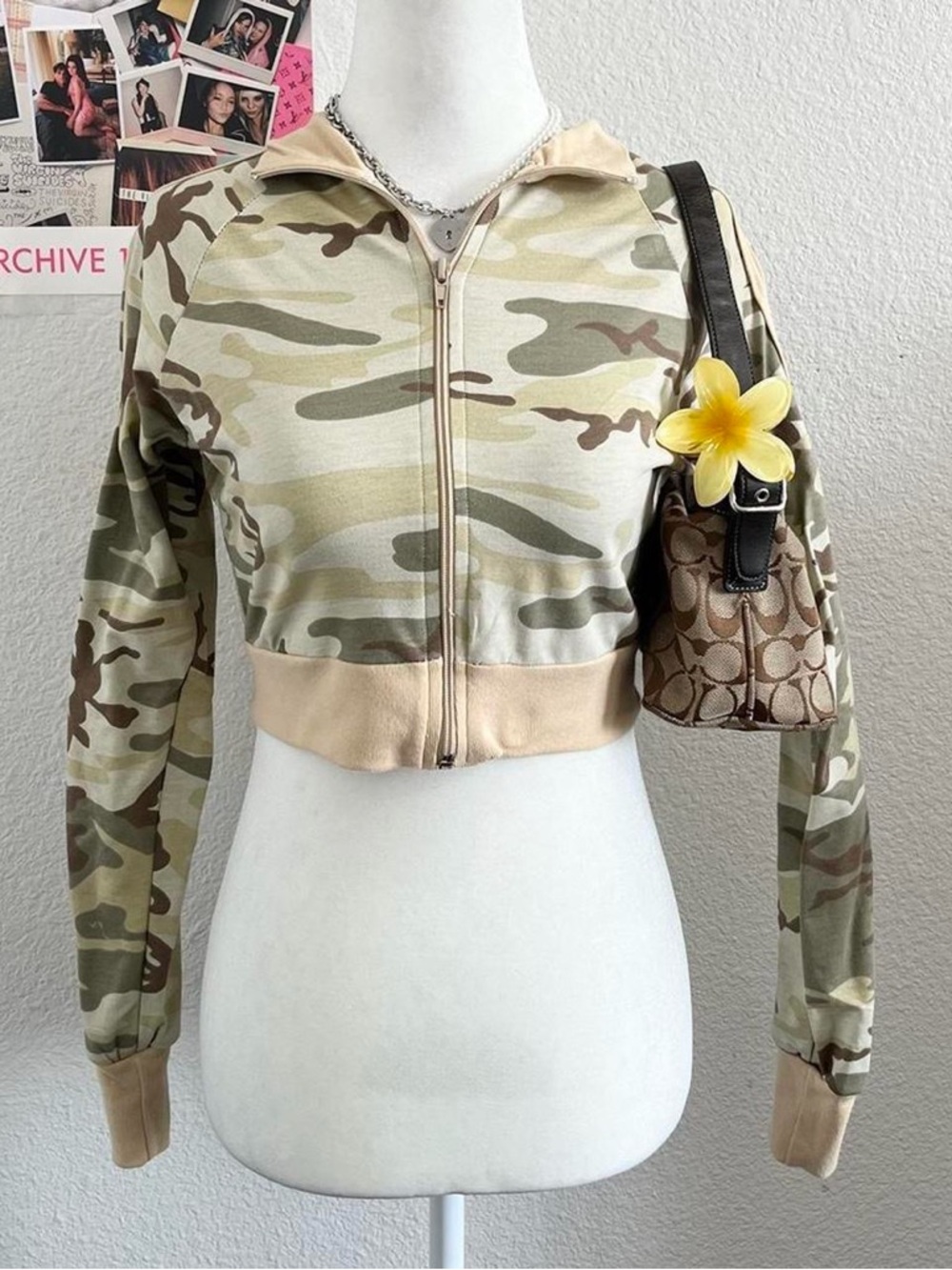 Vintage Y2K Deadstock Cropped Camo Jacket